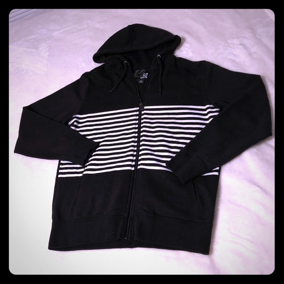 amplify Other - Black & White Striped Hoodie